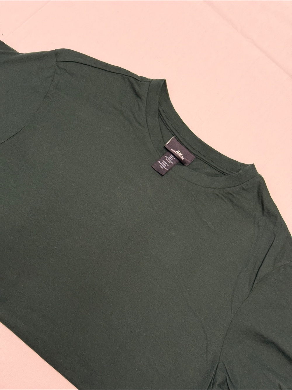 H&M Men's Regular Fit Crew T-Shirt in Forest Green